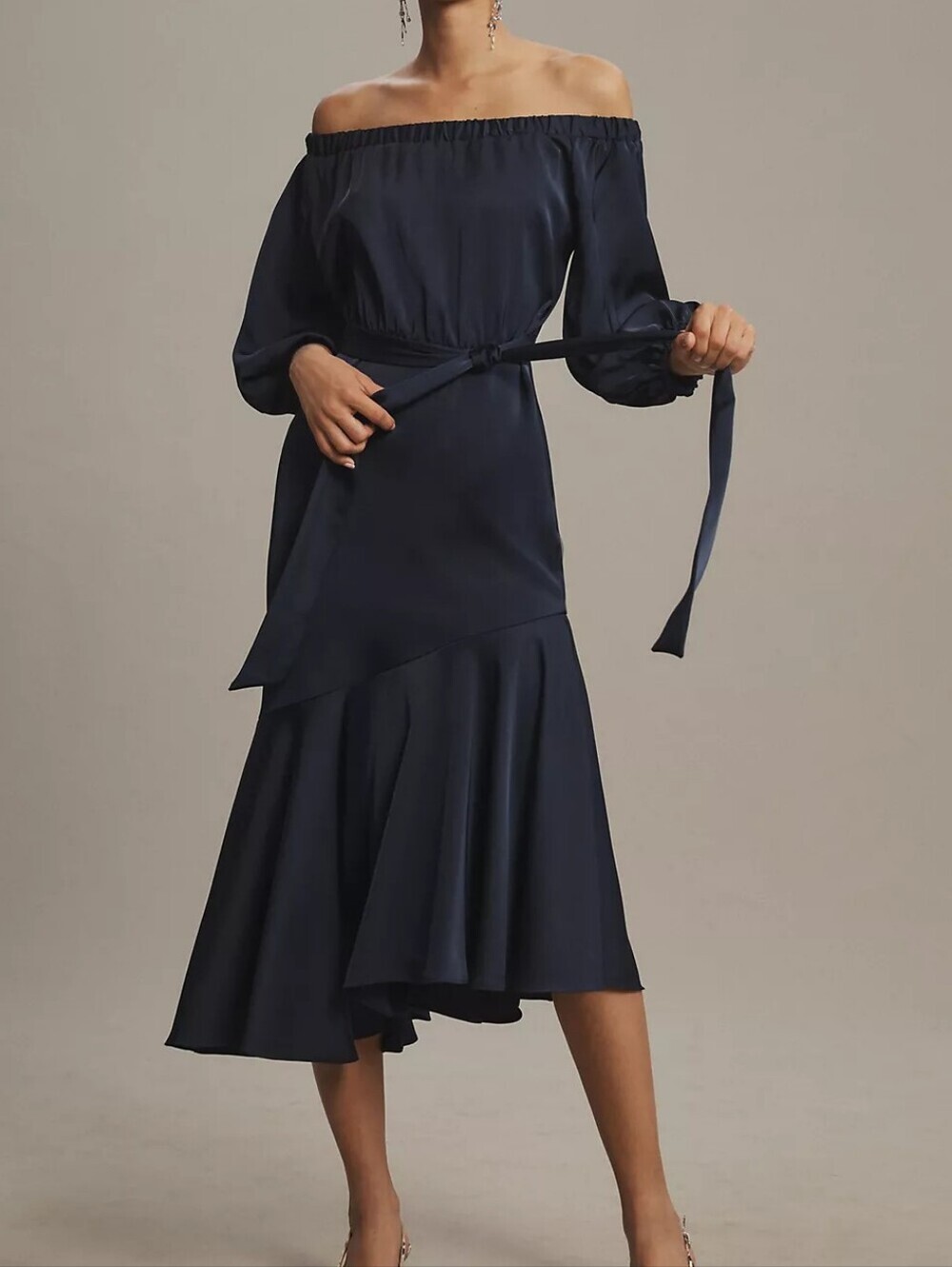 Sachin & Babi Midnight Kai Off-The-Shoulder Long-Sleeve Maxi Dress 6